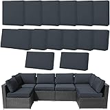 14Pcs Outdoor Cushion Covers Replacement Washable w/Zipper for 6-Seaters Sofa Patio Slipcovers Set Seat and Back Covers Only-23.6x23.6x4inch