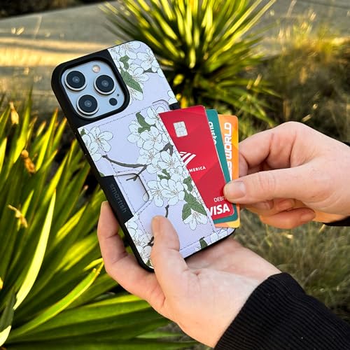 Image of Smartish iPhone 15 Pro Max Wallet Case - Wallet Slayer Vol. 2 [Slim /Protective] Credit Card Holder w /Kickstand Drop Test Hidden Card Slot Compatible w /Apple iPhone 15 Pro Max - Very Cherry Blossom