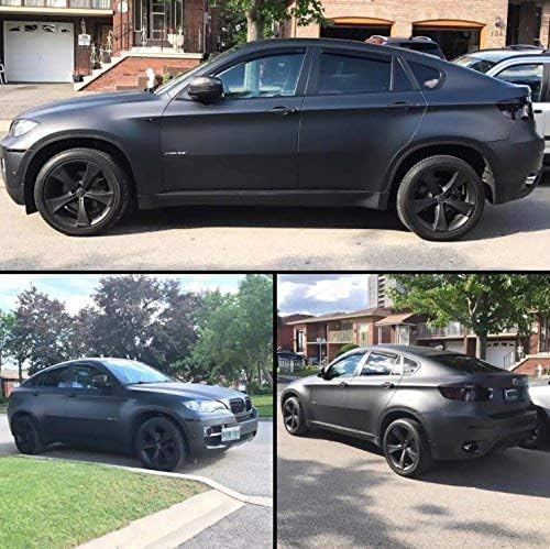 Satin Flat Matte Stealth Jet Black 5ft Vinyl Wrap Roll with Air Release Technology (5ft x 10ft)