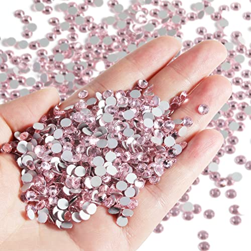 Image of Beadsland Flatback Rhinestones Bulk,14400pcs Pink Rhinestones for Nails Crafts Clothes DIY Decoration, Light Rose /Light Pink, SS10, 2.7-2.9mm