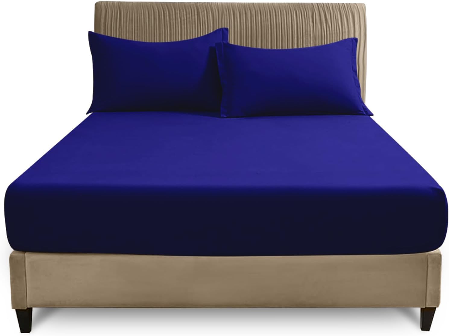 GC GAVENO CAVAILIA Polycotton Fitted Bedsheets, Royal Blue, Super King Beds