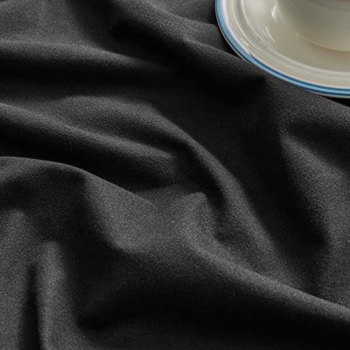 Black Ruffle Curtains 84 Inches Long 2 Panels Set For Living Room Bedroom Room Darkening Semi Blackout Curtains Rod Pocket Dark Gothic Window Curtains For Home Office Study Room Urban Decor, 52X84 #TOP5