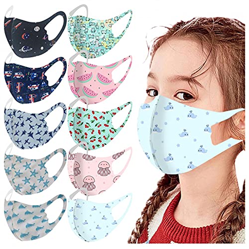 Surprise! Générique 10PC_Masque_Enfant Imprimé Coton de Soie glacée Tissu Lavable Reutilisables Foulards ​Anti-Pollution Anti-Poussière garçon Fille Sport Extérieur Bandanas Fête Couverture de Visage Cover