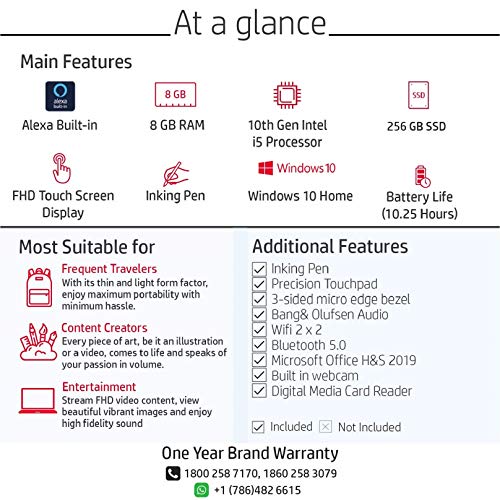 Image of HP Pavilion x360 Core i5 10th Gen 14-inch FHD Touchscreen 2-in-1 Alexa Enabled Laptop (8GB /256GB SSD /Windows 10 /MS Office /Inking Pen /FPR /Natural Silver /1.59 kg), 14-dh1010TU