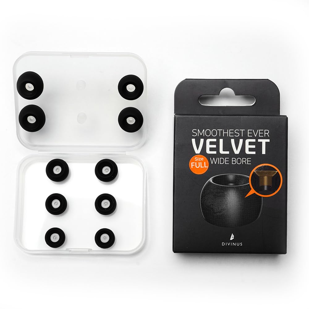 HiFiGo Divinus Velvet Wide Bore Silicone Eartips for 4-6mm Nozzle, Replaceable IEM Earbud Tips with Enhanced Sound Quality and Comfort (Full Size(5 Pairs))