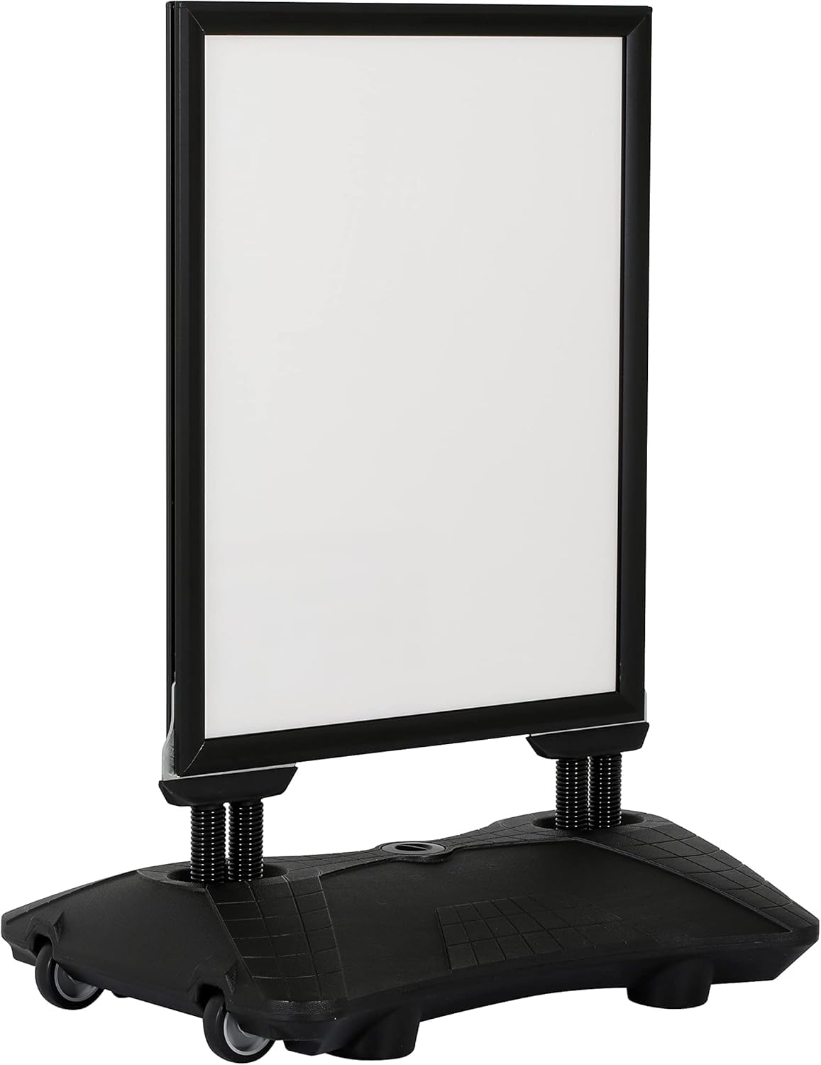 Porte-affiche Keitum Wind Line Plus DIN A1 noir | Double face pour 2 affiches | Pied stable, 2x2 ressorts pour une stabilité maximale par vent et intempéries | Vitres antireflet | Stop-trottoir