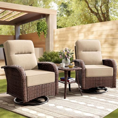 NUSBAY 3-Piece Swivel Rocker Set