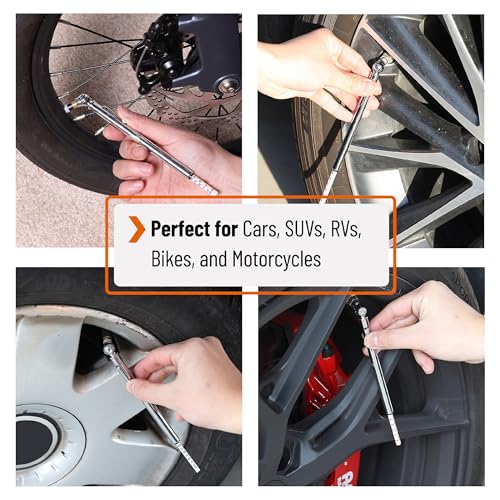 Image of UNCO- Pencil Tire Pressure Gauge, 2 Pack, 10-75 PSI, Black - Air Gauge for Car Tires