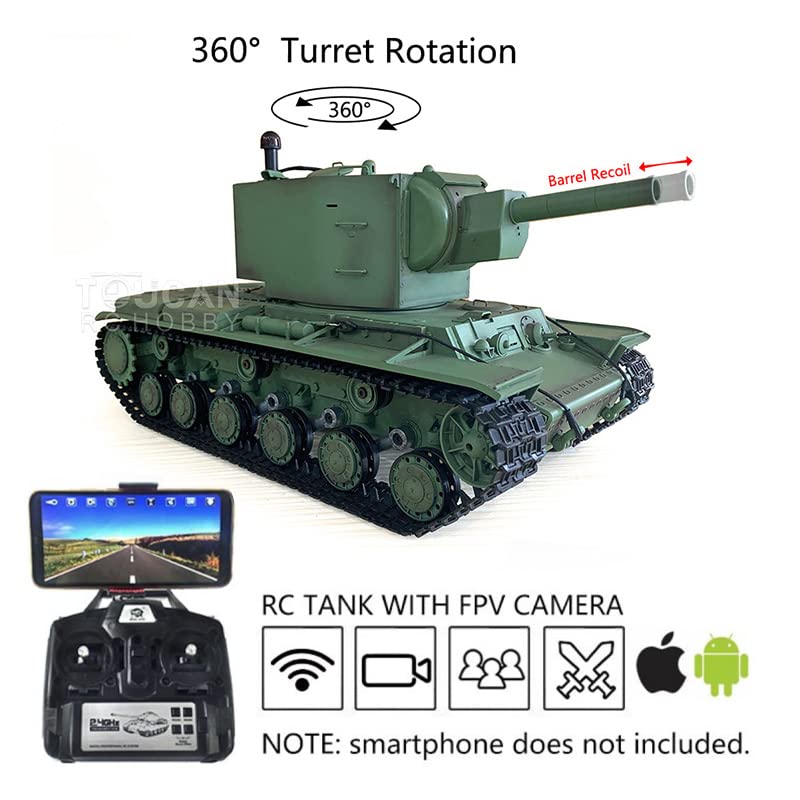 Amazon.com: Henglong 1/16 Soviet Kv-2 Rc Tank Gigant 7.0 FPV 3949