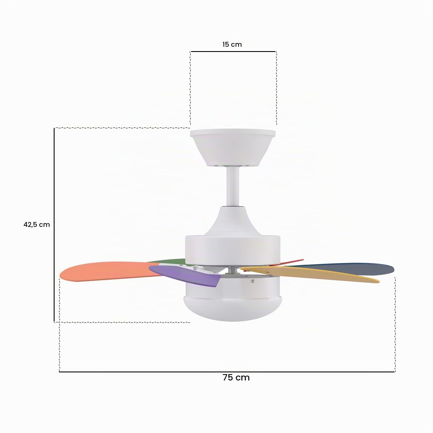 Homefire Ventilatore da soffitto con luce e telecomando silenzioso:Lampada | da soffitto soggiorno 6 pale Ø75 ventilatore Con 3*4W E27 2700K Timing Luce Estate/Inverno per Camera da letto