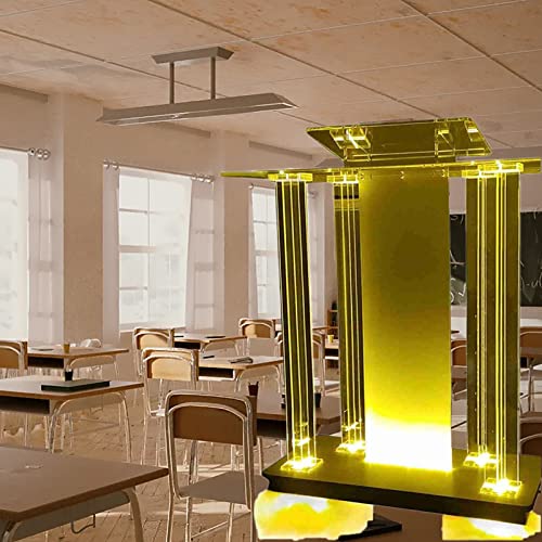Yofsza Acrylic Podium, Led Podium, Rolling Speech Podium, Welcome Reception Table, Pulpits For Churches, Plexiglass Transparent Stand Lectern For Church Opening Ceremony Party 1 #TOP4