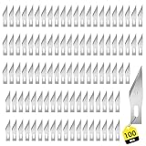 100 Pack Exacto Knife Blades, SK5 Steel #11 Blades with Storage Box, Precision Hobby Knife for Carving, Scrapbooking, Modeling, DIY, Art Projects
