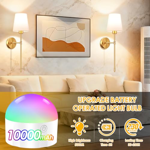 OCATO Battery Operated Wall Sconce 10000mAh Wireless Wall Sconce Set of Two by OCATO - Used condition - Image 2