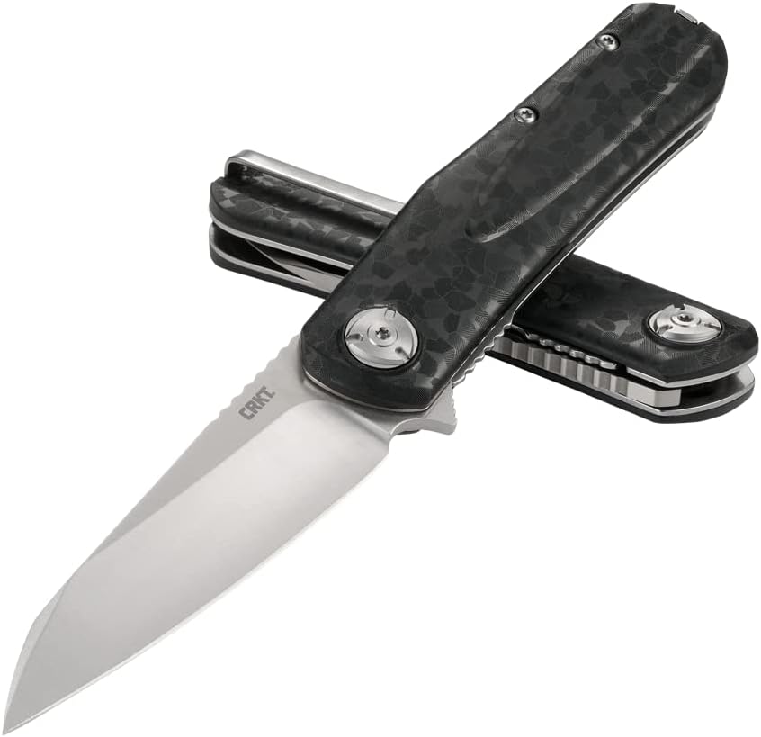 CRKT Mah-Hawk EDC Folding Pocket Knife: Assisted Opening Everyday Carry, Liner Lock, Glass Reinforced Nylon Handle with Reversible Pocket Clip 6535,Black