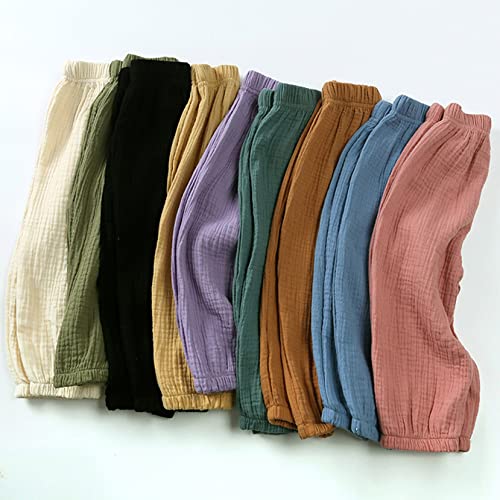 Yartina Kids Summer Cotton Pants for Little Boys Girls Lightweight Breathable Jogger Trousers for Sportwear4