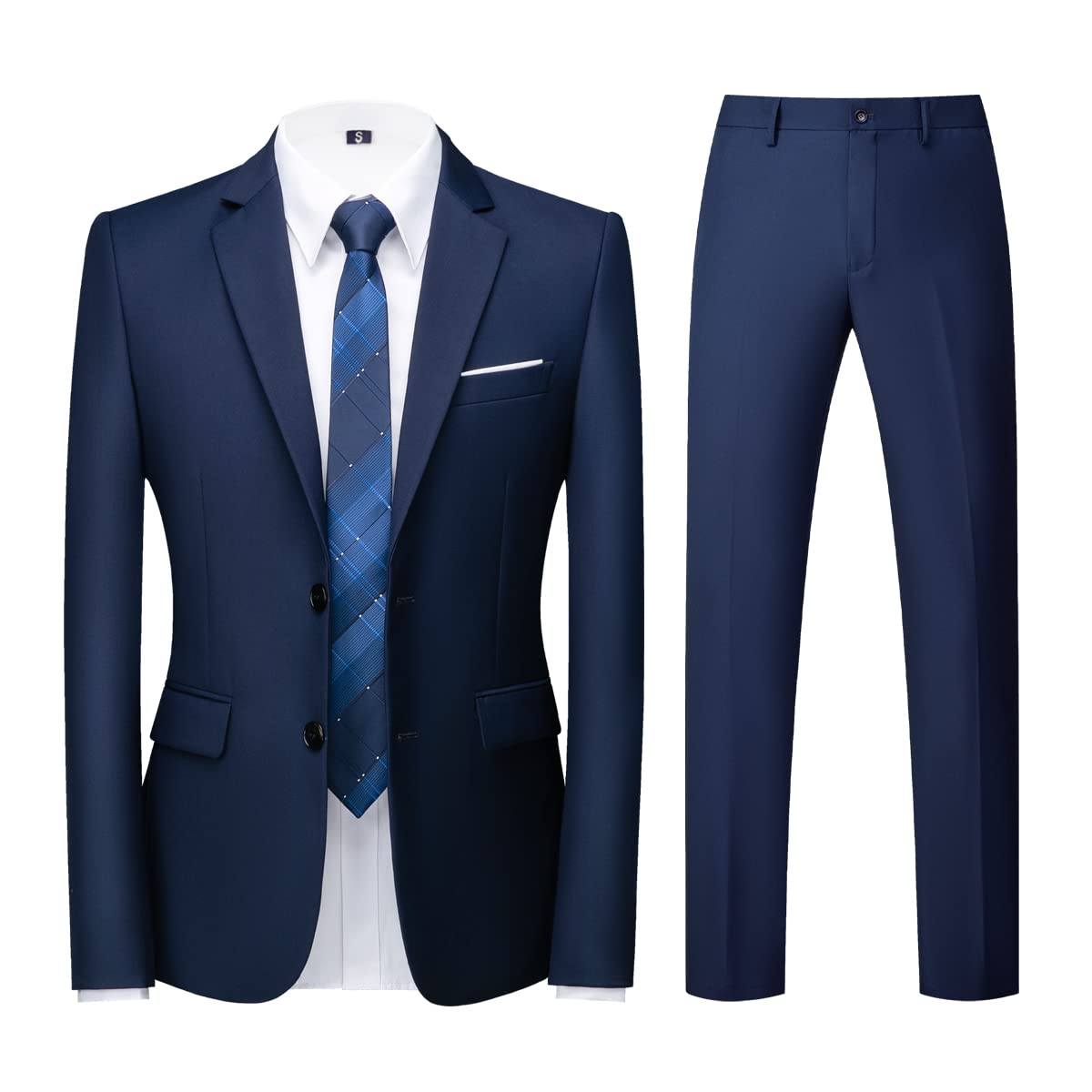 KUDORO garnitur męski 2-częściowy Slim Fit Smoking Pojedyncze Piersi z dwoma guzikami, Męskie garnitury 2-częściowe na wesele, imprezę, biznes, komfort, elegancka marynarka i spodnie