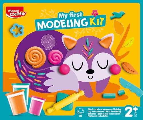 MAPED CREATIV - My First Modeling Kit - Activité Pâte à Modeler pour Tout-Petits - Coffret Sensoriel dès 2 Ans avec Outils et Cartes