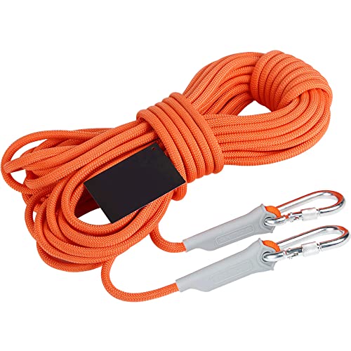 WangYangg Cuerda de escalada al aire libre multiusos, cuerda de escape con 2 mosquetones estáticos cuerda de rapel equipo de escalada cuerda de paracaídas de rescate de incendios Cover