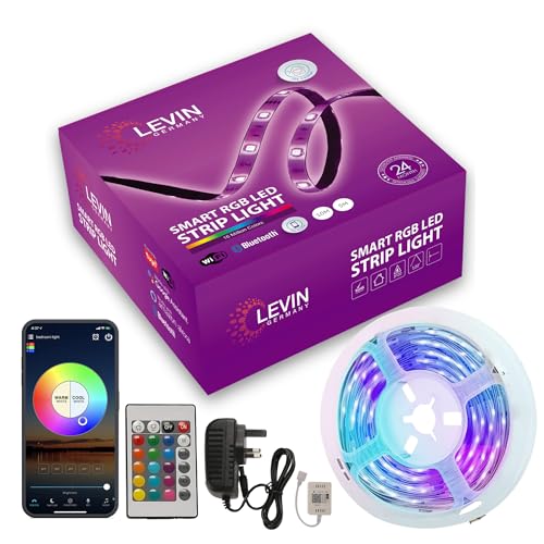 Levin Germany Smart LED Strip Light 10m (32.8ft) RGBW | Alexa&Google Assistant LED Lights Strips | Music Sync RGB Lights for Bedroom, TV, Home Decor | Dimmable Light Strip with App+Remote Control - Image 4