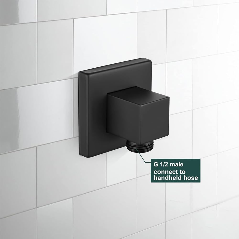 Codo de suministro de pared de latón macizo, salida de codo montado en la pared G1/2 pulgadas para ducha de mano, salida de agua de unión de 1/2 pulgada para montaje de manguera de ducha de baño