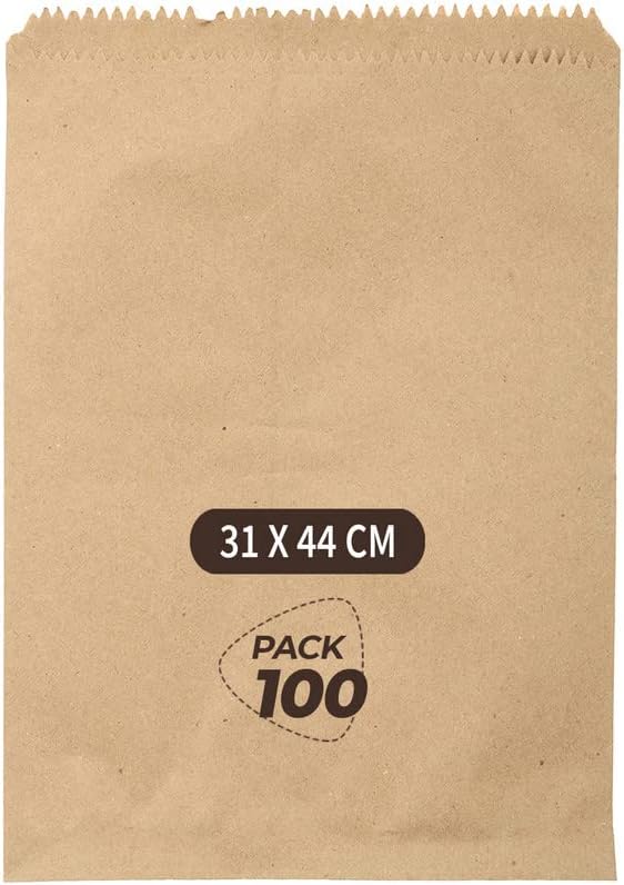 VAAIMAI Kraft Paper Covers/Bags 31X44CM Online Food Delivery, Grocery, Online Orders Delivery, Departmental Stores Multipurpose Paper Covers Natural Brown, Pack of 100