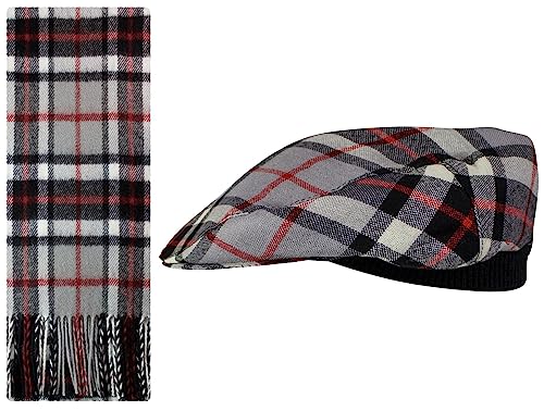 Écharpe et Béret Taille Unique avec Casquette Plate en Laine d'Agneau