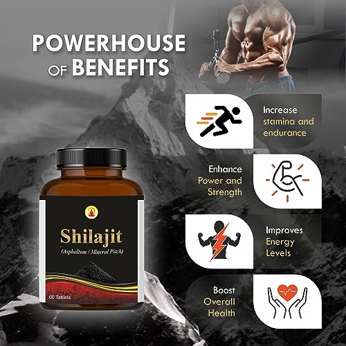 Jain Shilajit Asphaltum Mineral Pitch Tablets - 60 Tablets - Image 2