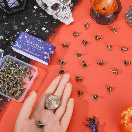 SUNNYCLUE 1 Box 60Pcs Witch Hat Charm Metal Hats Charms Bulk Assorted Alloy Halloween Tibetan Vintage Antique Bronze Wizard Mini Charm for jewellery Making Charms DIY Necklace Bracelet Earring Crafts - Image 3