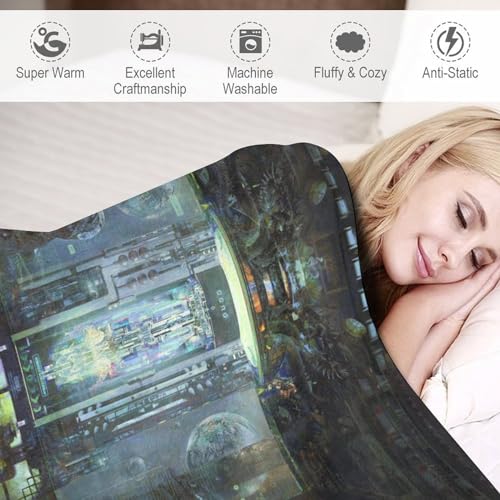 Couverture astronaute flannel confortable pour soirées canapé et voyage