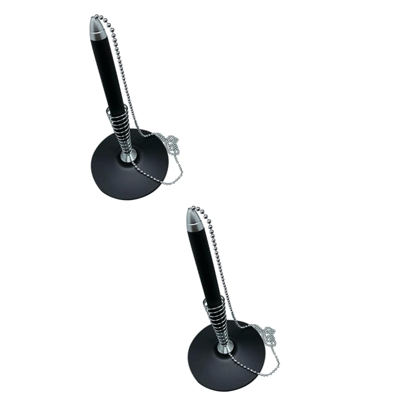 długopis, Długopis kulkowy, długopis żelowy metalowy z tuszem żelowym, łańcuszek, 7,6 x, 13 cm(Blackx2pcs)