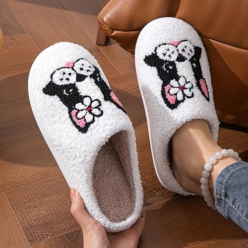Image of Women's Men's Cute Frog Slippers Fuzzy Memory Foam Kawaii Cartoon Animal Slippers Winter Warm Fluffy Shoes
