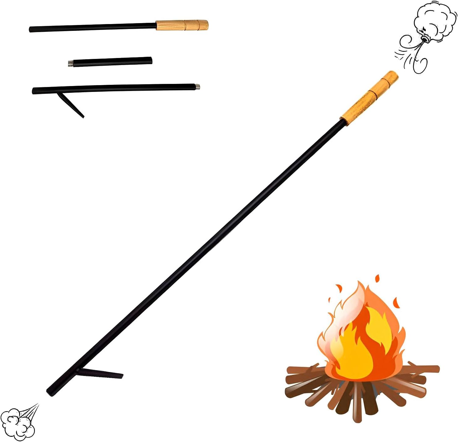 Fire Poker 38 Inch Sturdy Fire Foker for Fire Fit with