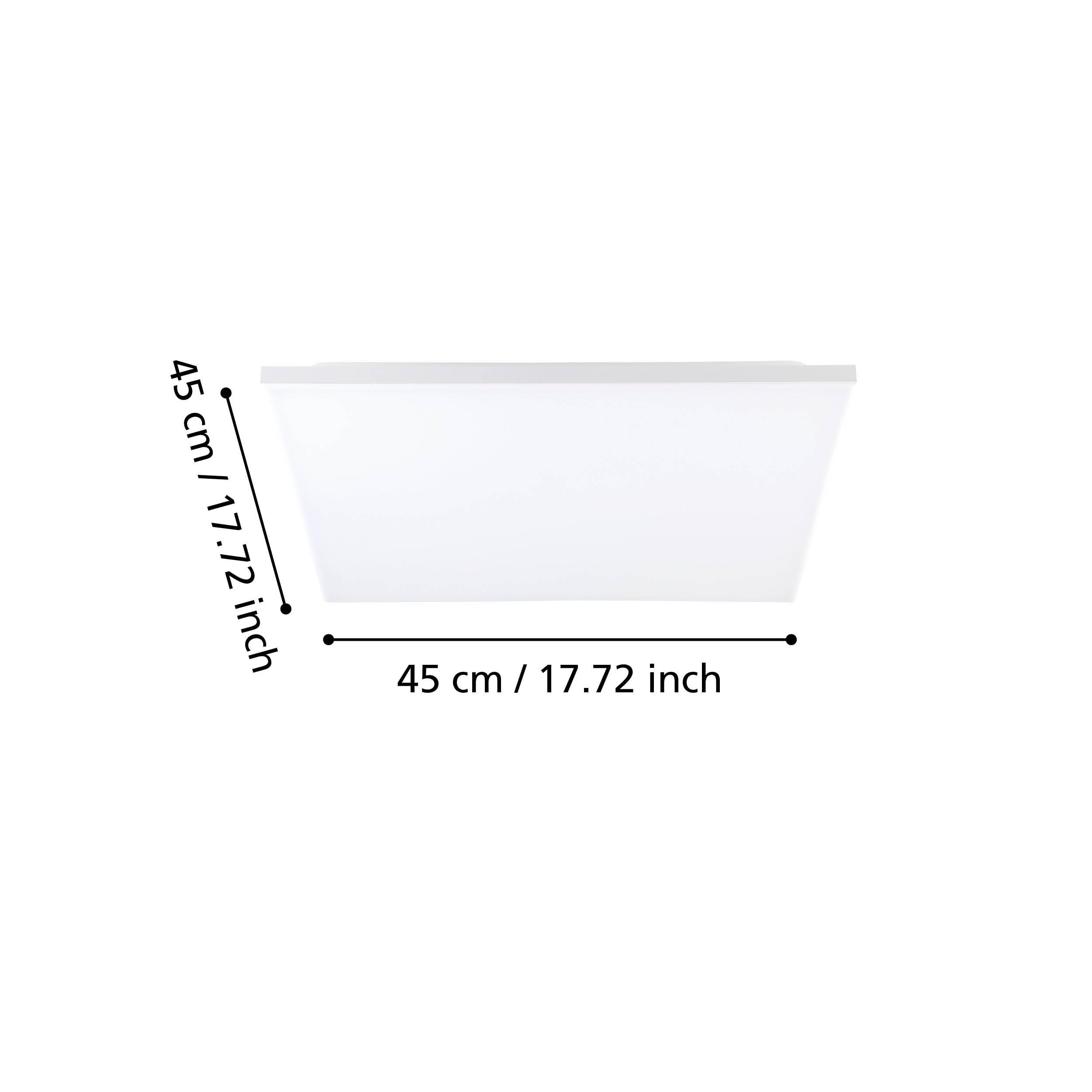 EGLO Piglionasso Lámpara cuadrada de techo, 45 x 45 cm, 2850 lúmenes | lámpara de cocina, lámpara de oficina, color blanco neutro