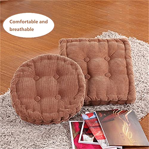 Meditatie vloerkussen, set van 2, vierkante grote kussens voor volwassenen, getuft corduroy vloerkussen voor Tatami woonkamer, grijs, 22 x 22 inch