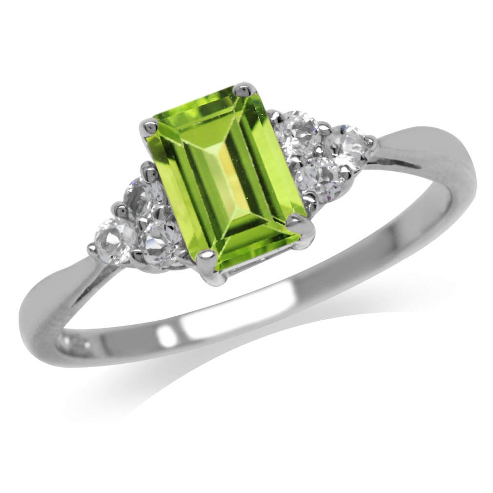 み*き様 K9 天然オパール ペリドット トリロジーリング バーミンガム ホール Amazon | 1.08 Ct.本物のペリドット、ホワイトトパーズ925スターリング