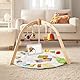Promise Babe Spielbogen Baby aus Holz Baby Spielmatte Spielbogen Holz Gym 6 Interaktive Sensorik Spielzeug zur Motorik & Sinnesförderung Geeignet für Neugeborene (0–12+ Monate)
