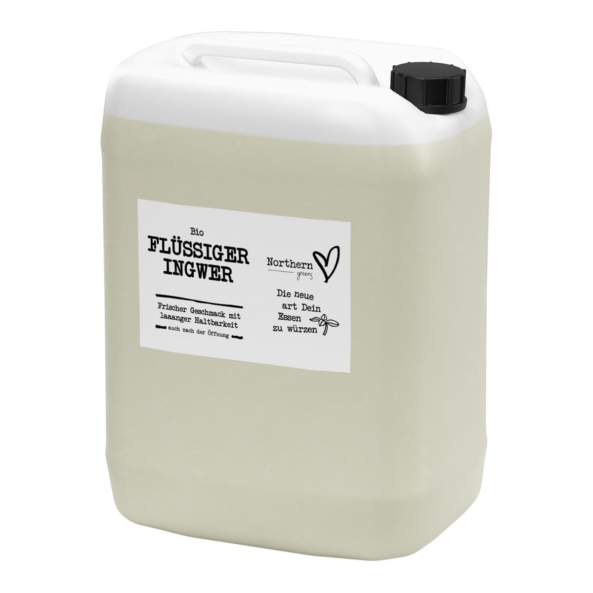 Northern Greens - Zenzero liquido, organico per aromatizzare, tanica da 10 l, per grandi consumatori e gastronomia