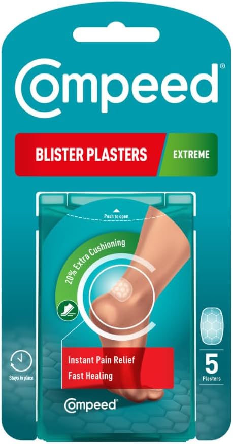 Compeed Extreme Blister Plasters, 6 Hydrocolloid Plasters, Foot Treatment, Heal Fast, 100% Plastic Free Carton Pack