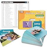 List of Verbs 10 Action Verbs Flash Cards, 100 Cards with Sample Photos Sentences, Chart and Online Audio, Educational Learning Tool