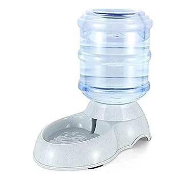 Lemish Press Self-Dispensing Gravity Pet Bottle Feeder Water (Liquid) Dispenser for Replenish Cat Dog Animal Feeding Bowl Drinking Water Feeding Pet Supplies (Large Capacity 3.8 L , Multicolour - Set of 1)