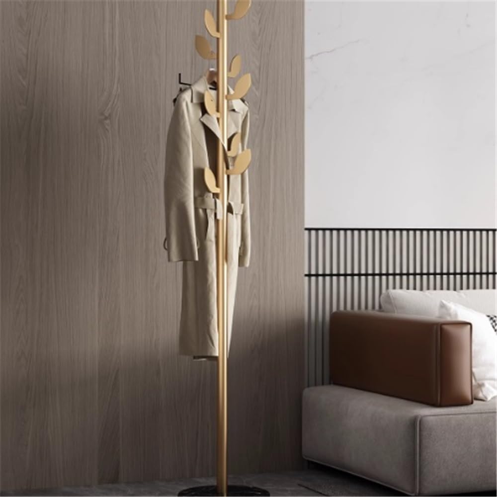 Garderobenständer stabil Freistehende Garderobenständer Gold Modern Metall Flur Baum Home Organizer Kleidung Lagerregale Schlafzimmer Wohnzimmer für Wohnzimmer, Schlafzimmer, Büro