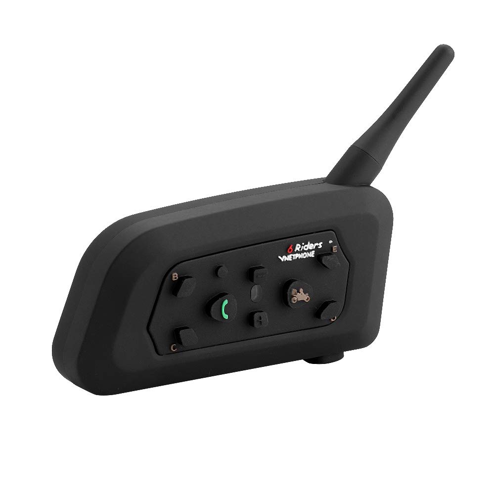 Vnetphone V6-1200 Auriculares Manos Libres inalámbricos para Motocicleta con Bluetooth Intercom para 6 Personas