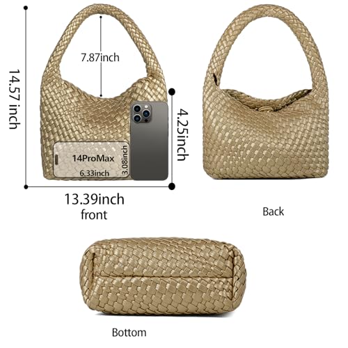 Image of Shoulder Hobo Bags for Women,Summer Beach and Travel Mini Cute Tote Bag,Soft Vegan Leather Underarm Purse for Daily | Soft Underarm Bags
