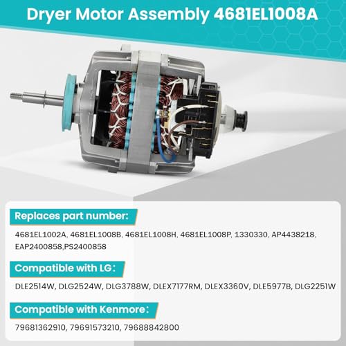 4681EL1008A Dryer Drive Motor Assembly Compatible with LG & Ken-More Dryer - Image 6