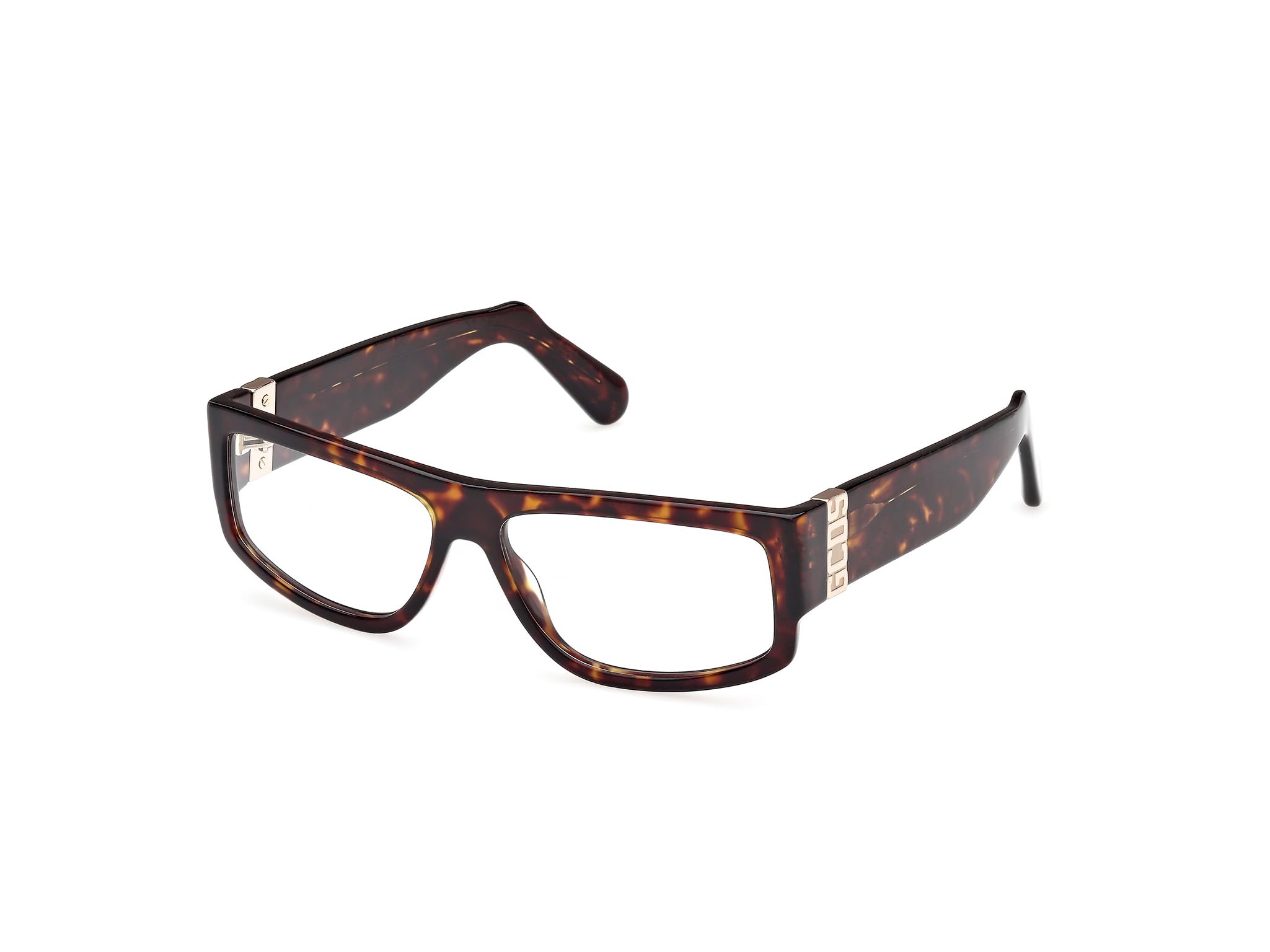 GCDS Brille mit Sehstärke für Unisex optional mit Sonnenbrillentönung oder Blaulichtfilter, Rechteckig, gefertigt aus Acetat, Modell: GD5025 (inklusive Brillenetui)