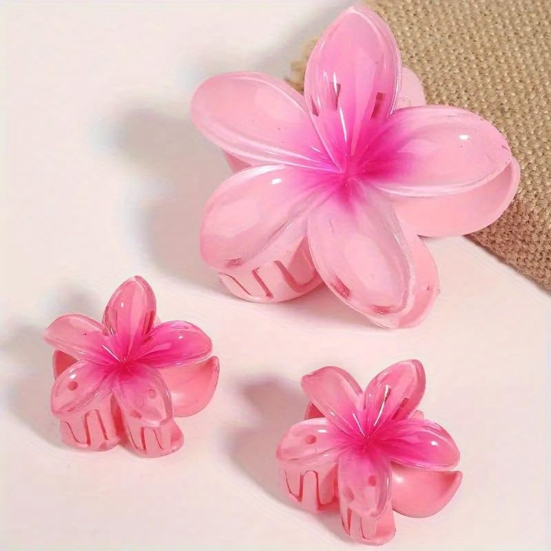 Image of Cerrito 3 Pcs Flower Hair Claw Clips Set, Gradient Lily Design, Strong Hold Hair, Stylish Accessories for Women, Girls, Cute Hair Grips, Perfect for Daily Use, Travel, Party, Gifting, Multicolor