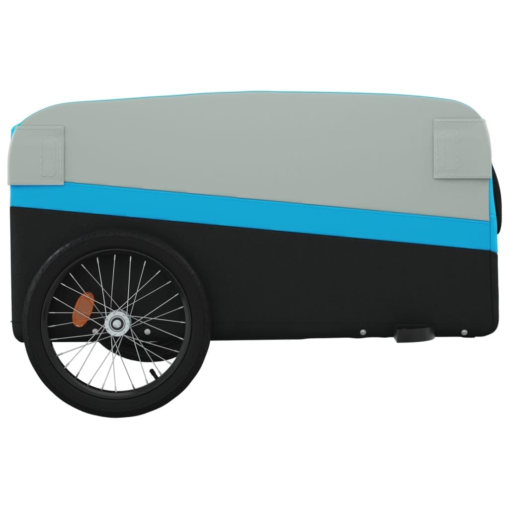 Przyczepa rowerowa czarna z żelaza o nośności, x 52,5 x 42, z flagą bezpieczeństwa, składana, do transportu bagażu, bagażu, psów, dzieci, na zewnątrz i na co dzień
