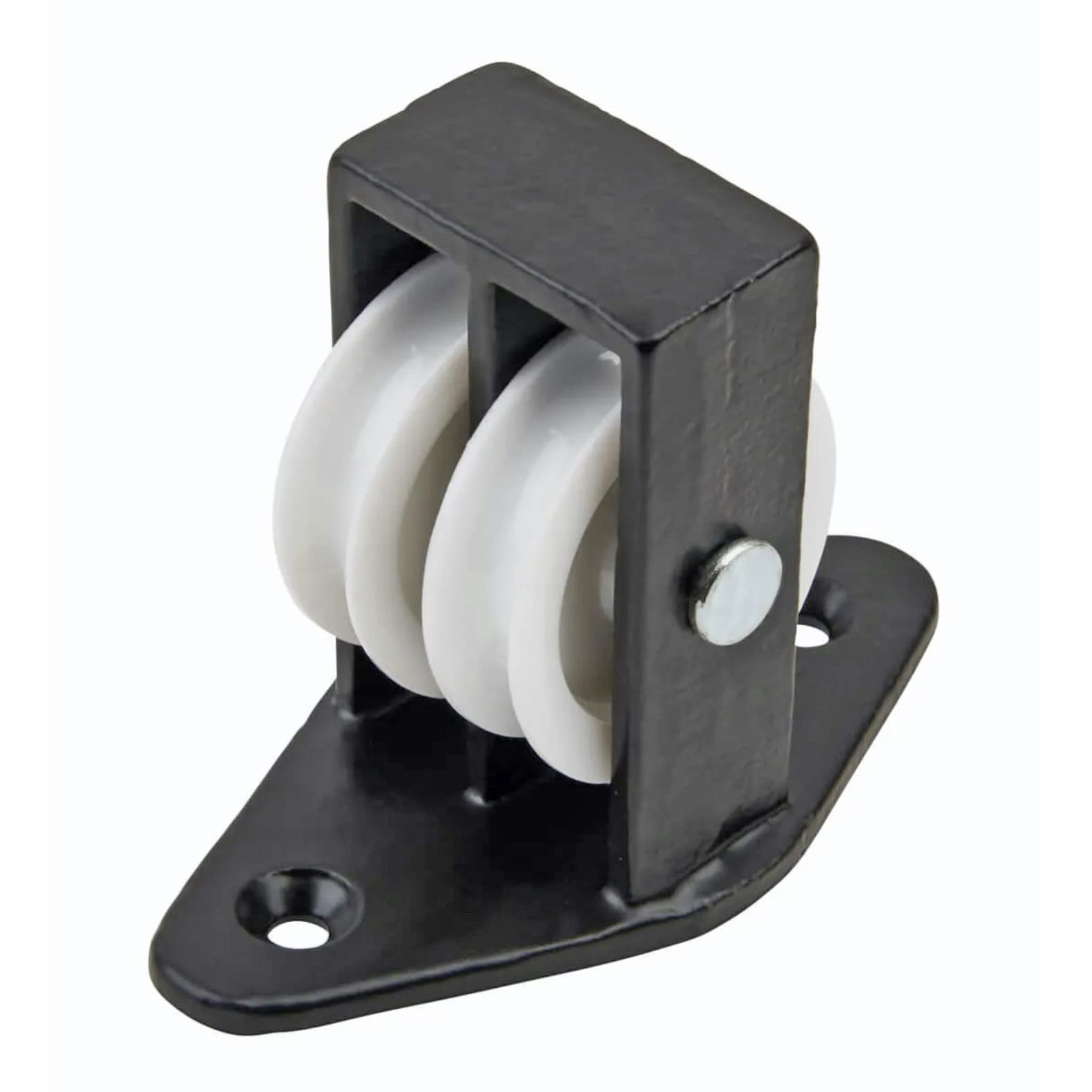Perry Hinges 38Mm No.269 Double Upright Cast Pulley - 38Mm Nylon Wheel Each Black Finish Size 1