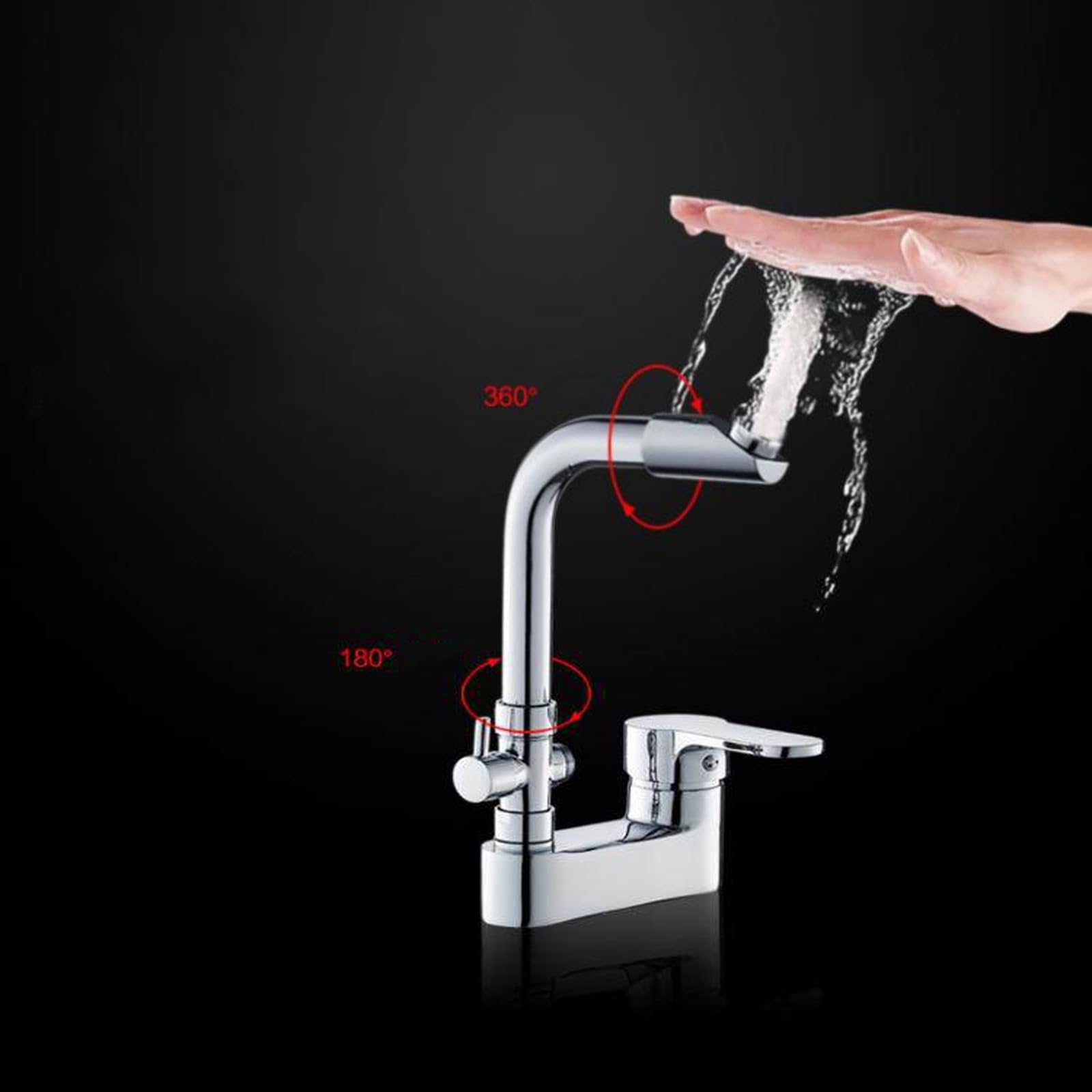 Rubinetto Alto Lavabo Bagno Rubinetto per Lavatrice Doppia Uscita Acqua Calda E Fredda In Ottone Cromato