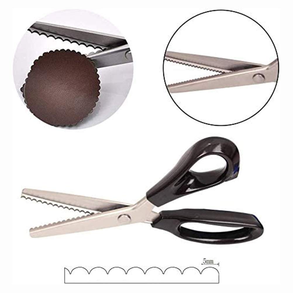 Senua Zickzack-Schere – Edelstahl Schneiderschere Für Stoff, Papier, Basteln, Mit Ergonomischem Griff, 23,9 Cm